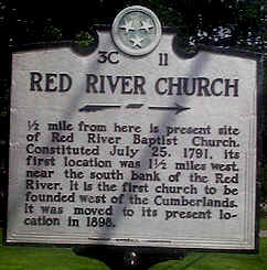 Red River Baptist Church Historical Marker in Adams tn